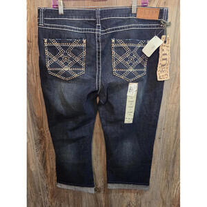 Cowgirl Up CG Denim Capri Cropped Jeans Women's Sz 34x26 {NEW - $75 MSRP} rodeo